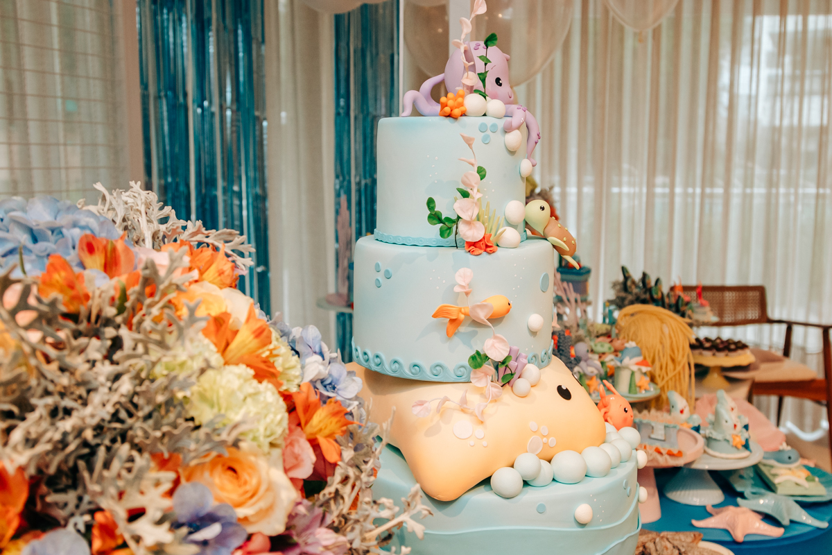 Festa infantil decoração Scotti produções em Florianópolis SC fundo do mar Camille Reis e Daniel Guimarães Fotografa aniversário luxo jurerê cobertura fotográfica Thayane Peters Fotografia