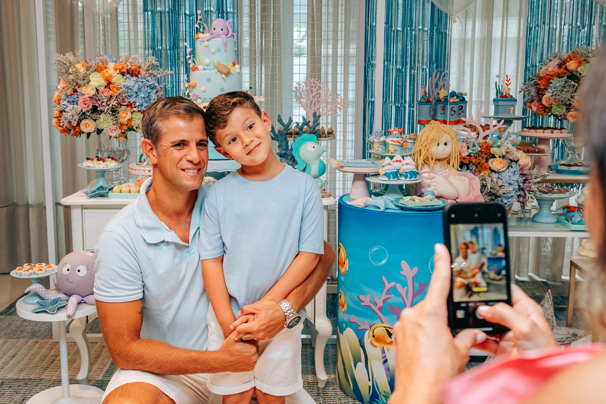 Festa infantil decoração Scotti produções em Florianópolis SC fundo do mar Camille Reis e Daniel Guimarães Fotografa aniversário luxo jurerê cobertura fotográfica Thayane Peters Fotografia