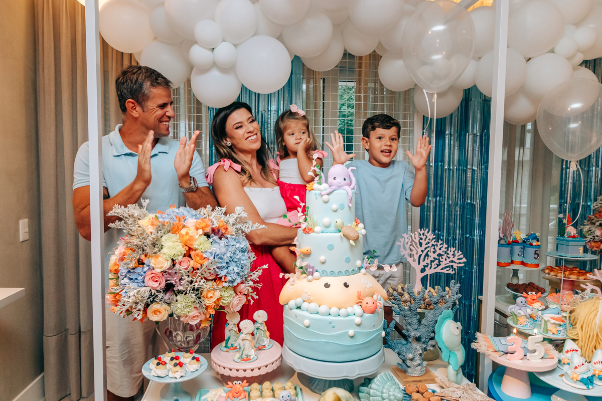 Festa infantil decoração Scotti produções em Florianópolis SC fundo do mar Camille Reis e Daniel Guimarães Fotografa aniversário luxo jurerê cobertura fotográfica Thayane Peters Fotografia