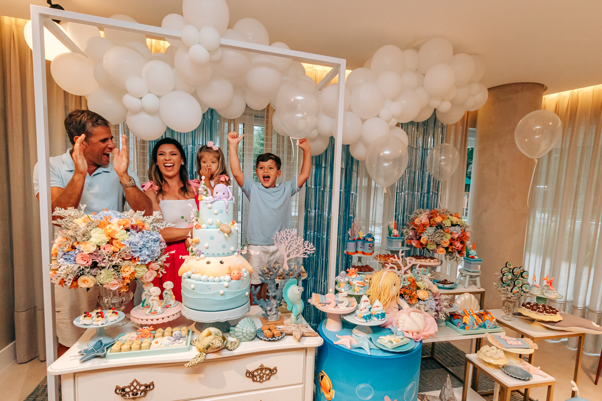 Festa infantil decoração Scotti produções em Florianópolis SC fundo do mar Camille Reis e Daniel Guimarães Fotografa aniversário luxo jurerê cobertura fotográfica Thayane Peters Fotografia