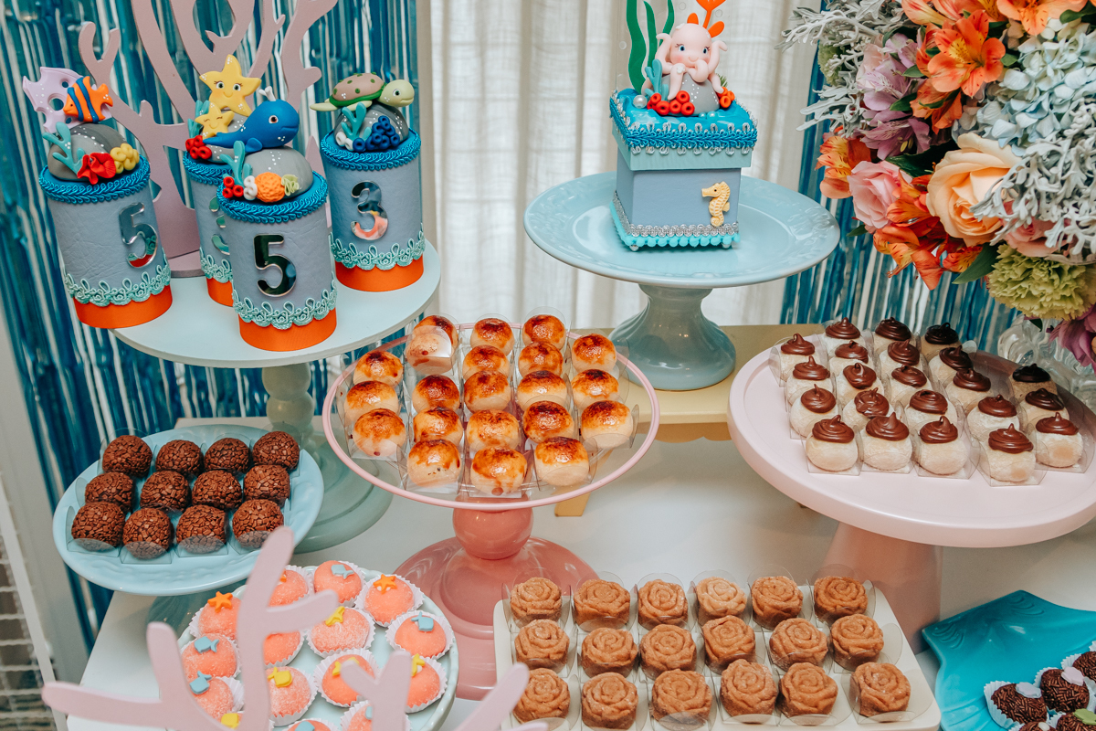 Festa infantil decoração Scotti produções em Florianópolis SC fundo do mar Camille Reis e Daniel Guimarães Fotografa aniversário luxo jurerê cobertura fotográfica Thayane Peters Fotografia