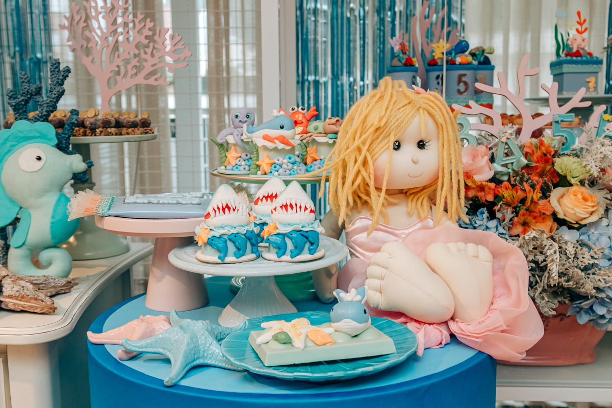 Festa infantil decoração Scotti produções em Florianópolis SC fundo do mar Camille Reis e Daniel Guimarães Fotografa aniversário luxo jurerê cobertura fotográfica Thayane Peters Fotografia