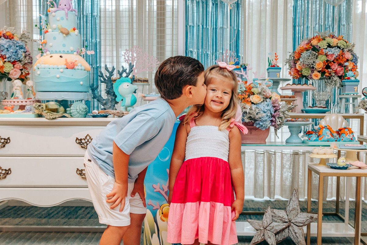 Festa infantil decoração Scotti produções em Florianópolis SC fundo do mar Camille Reis e Daniel Guimarães Fotografa aniversário luxo jurerê cobertura fotográfica Thayane Peters Fotografia