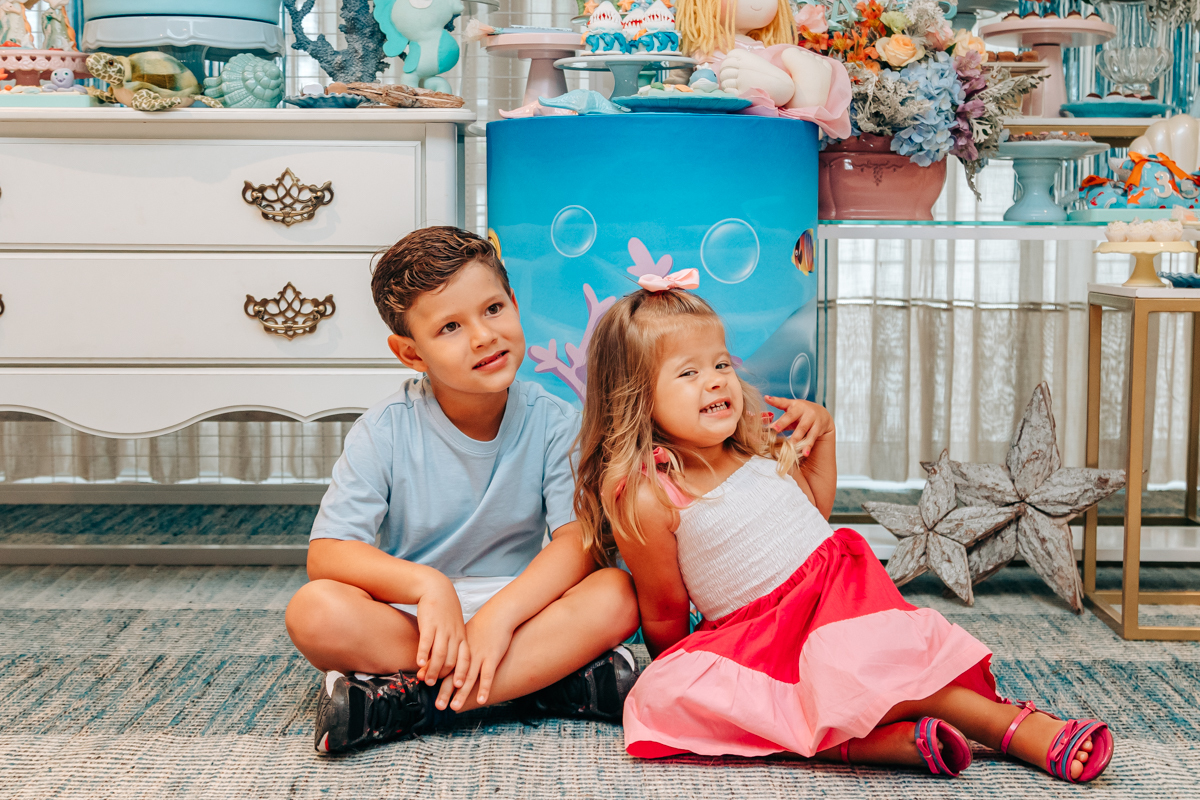 Festa infantil decoração Scotti produções em Florianópolis SC fundo do mar Camille Reis e Daniel Guimarães Fotografa aniversário luxo jurerê cobertura fotográfica Thayane Peters Fotografia