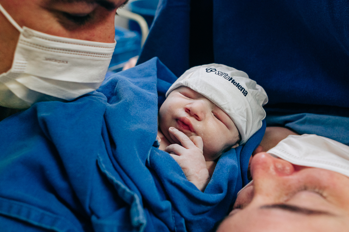foto nascimento Clara na maternidade Santa Helena em Florianópolis