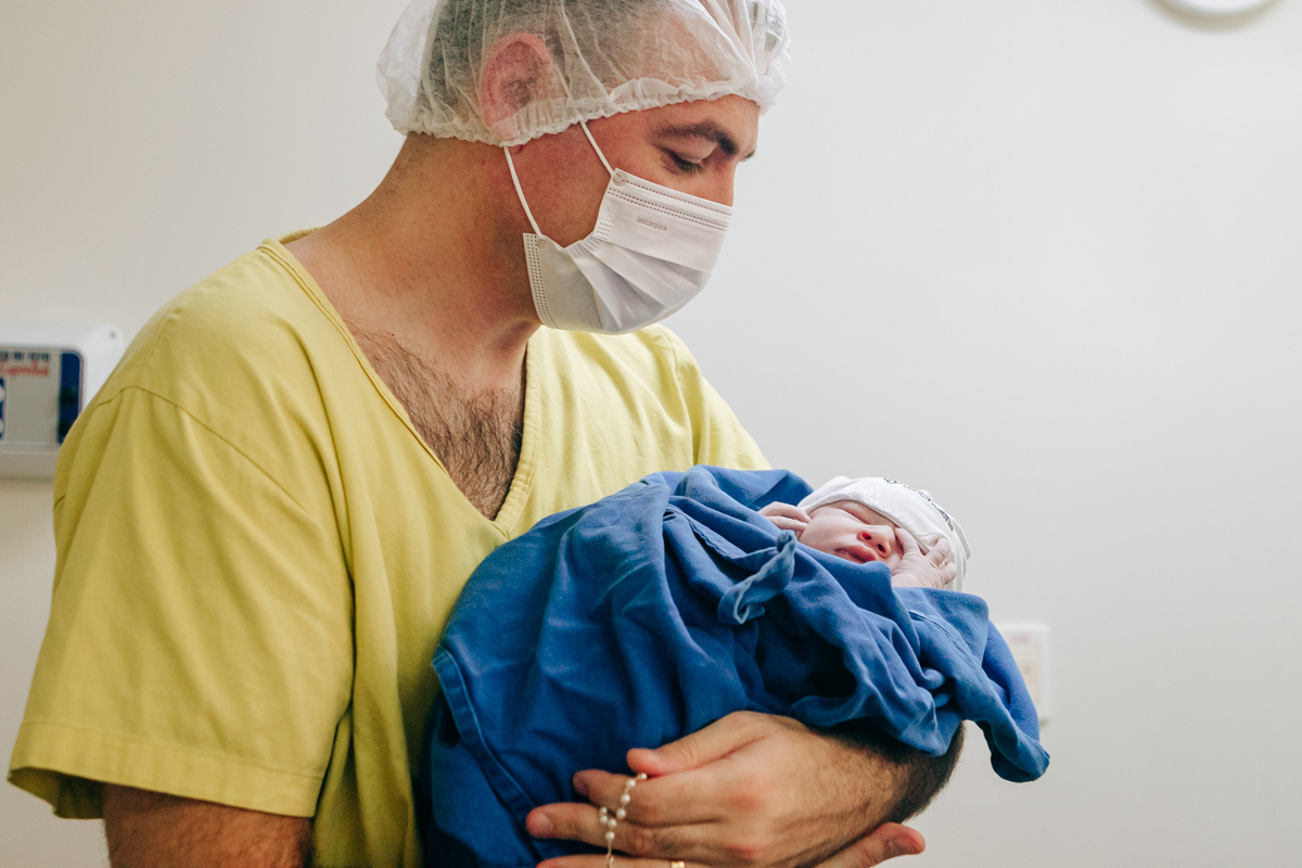foto nascimento Clara na maternidade Santa Helena em Florianópolis
