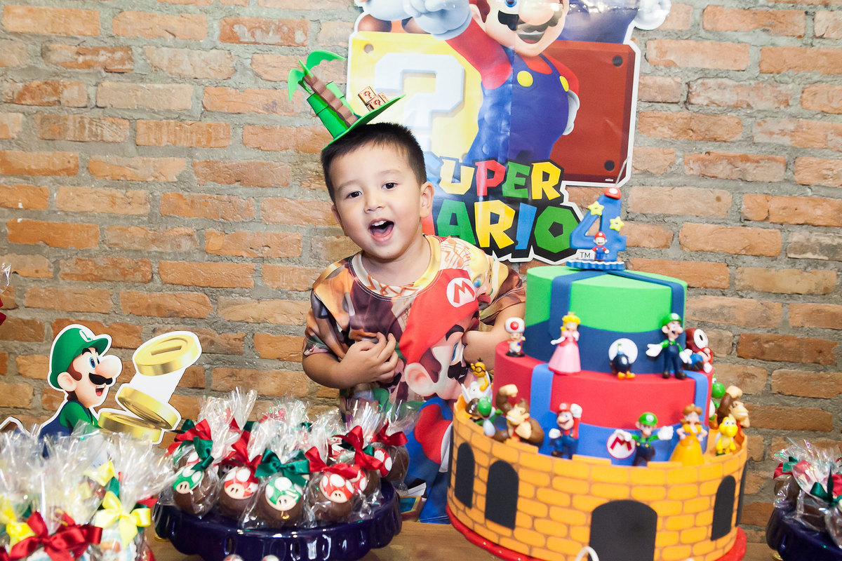 festa infantil, aniversário de menino 4 anos, tema mario bros, Buffet Miniland Pinheiros , brinquedos educativos , leão studio, flávio leão fotografo