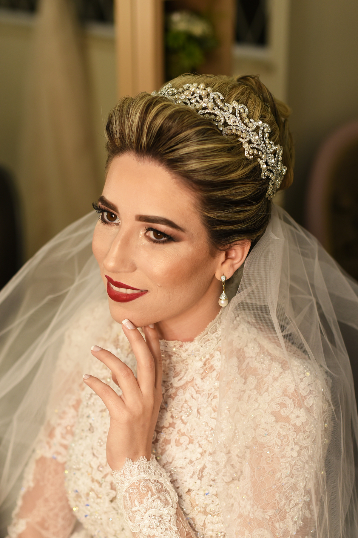 Lindo retrato da noiva fortaleza