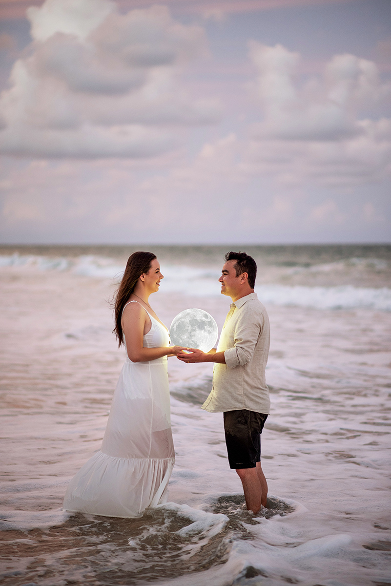 Na praia do gunga com a lua
