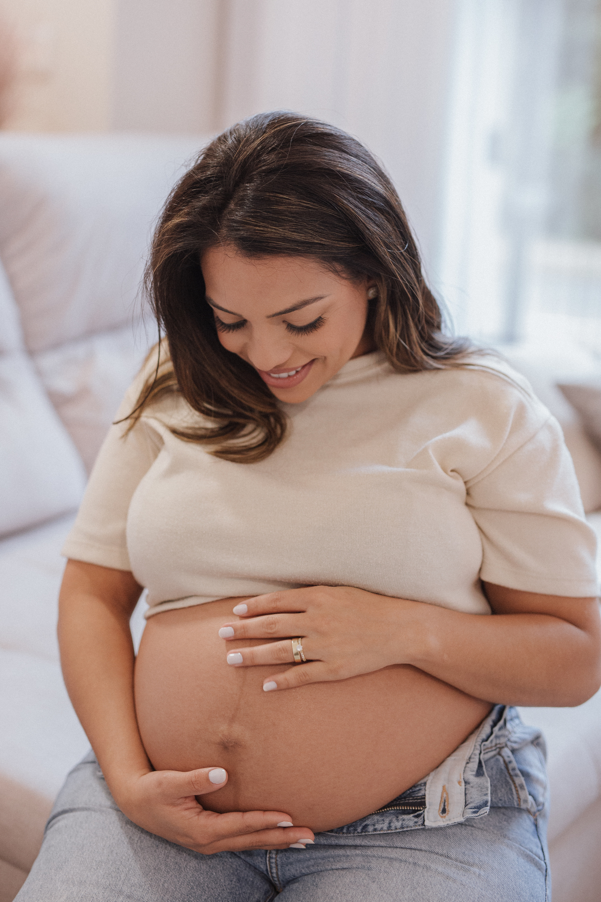 inspiração de ensaio de gestante em casa