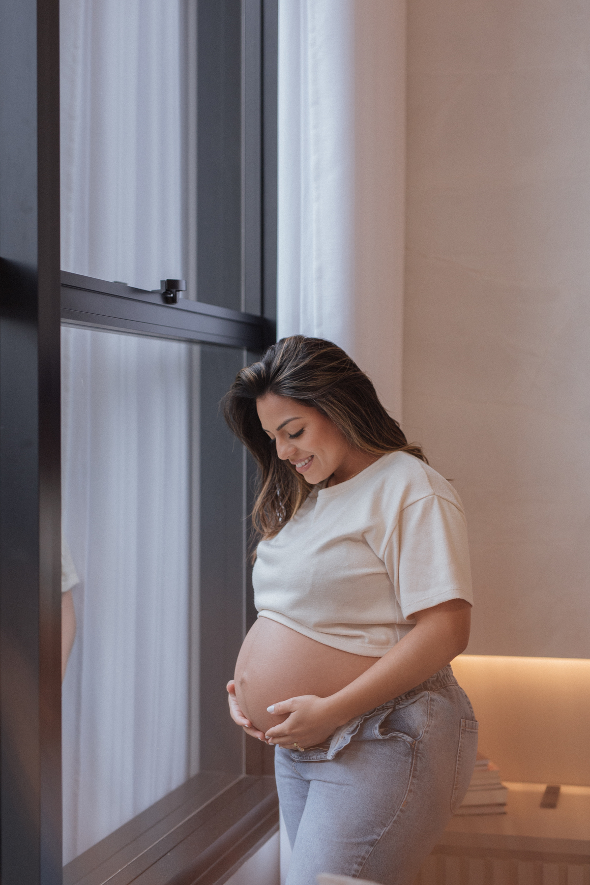 inspiração de ensaio de gestante em casa