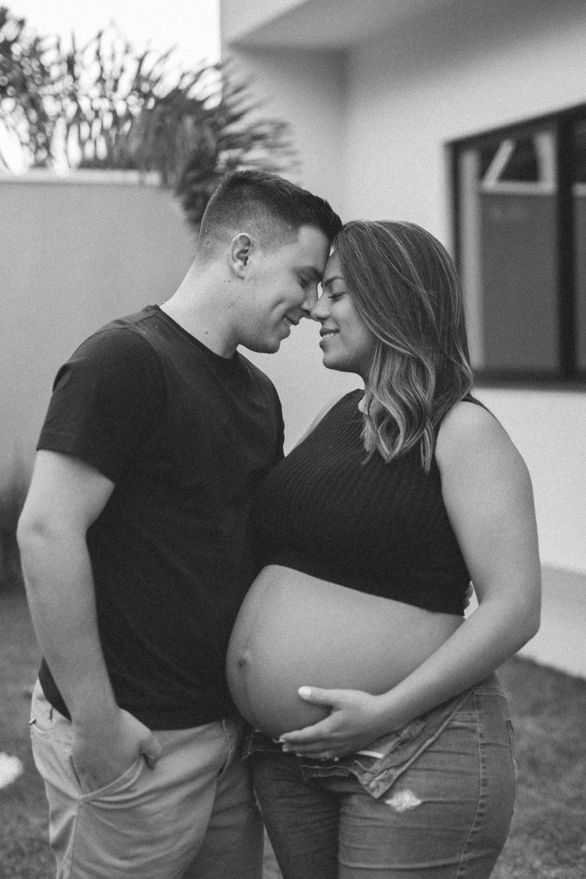 Ensaio de gestante em casa