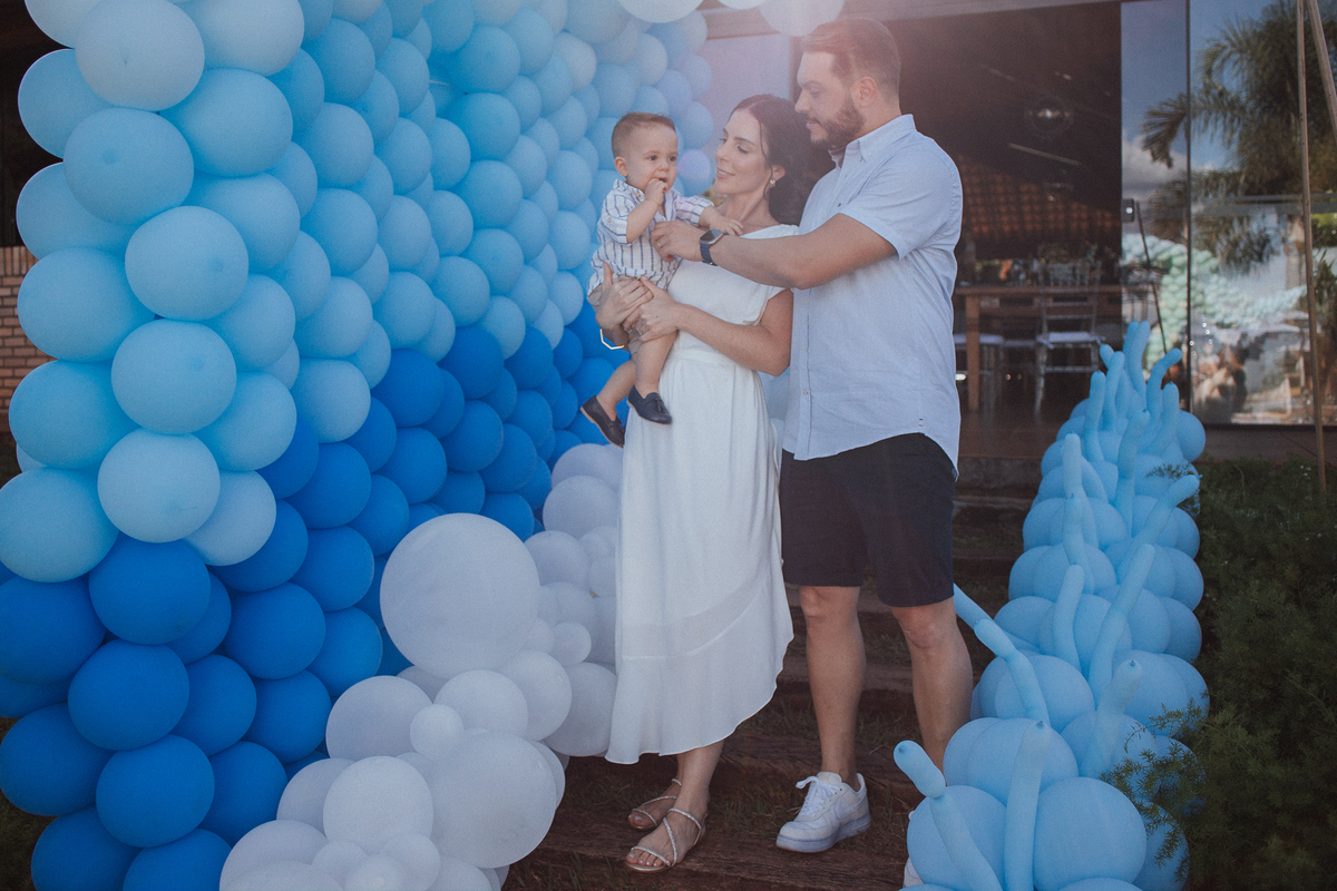 Aniversário infantil com tema de fundo do mar