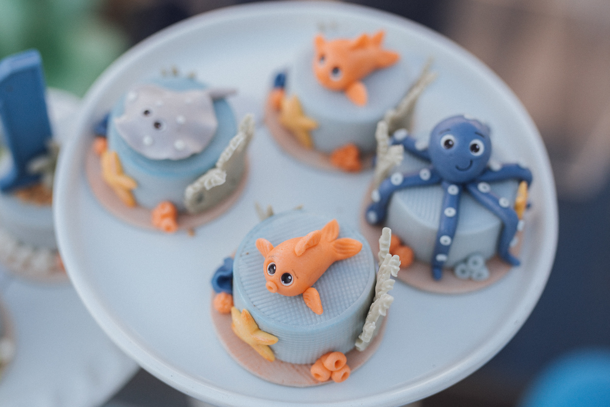 Aniversário infantil com tema de fundo do mar