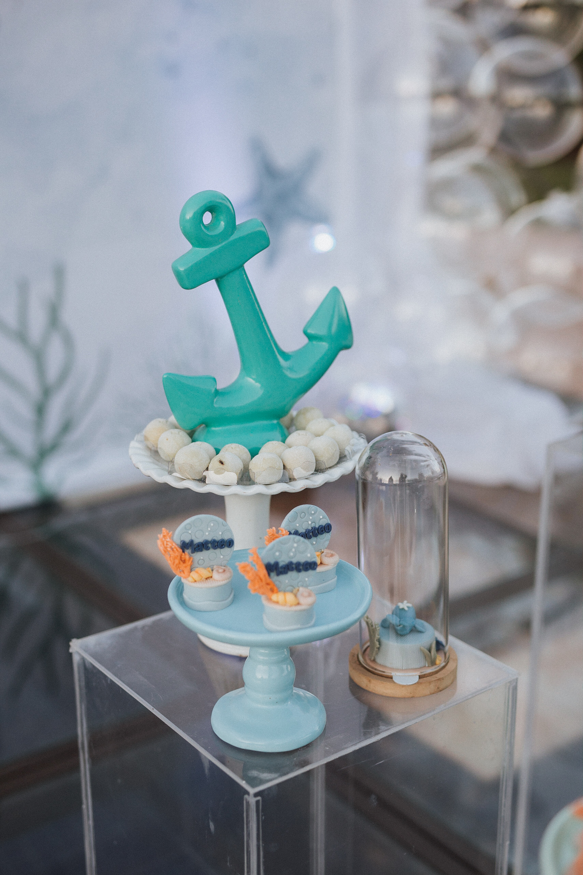 Aniversário infantil com tema de fundo do mar