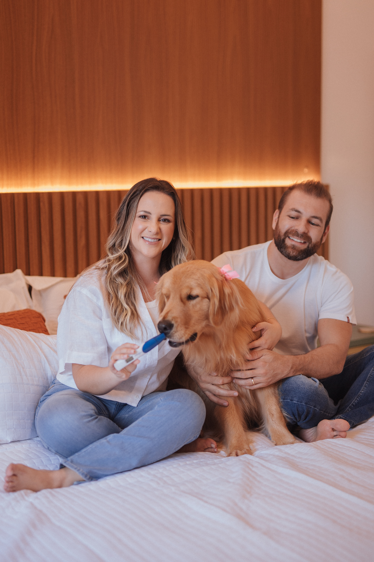 Ensaio revelação da gravidez em casa