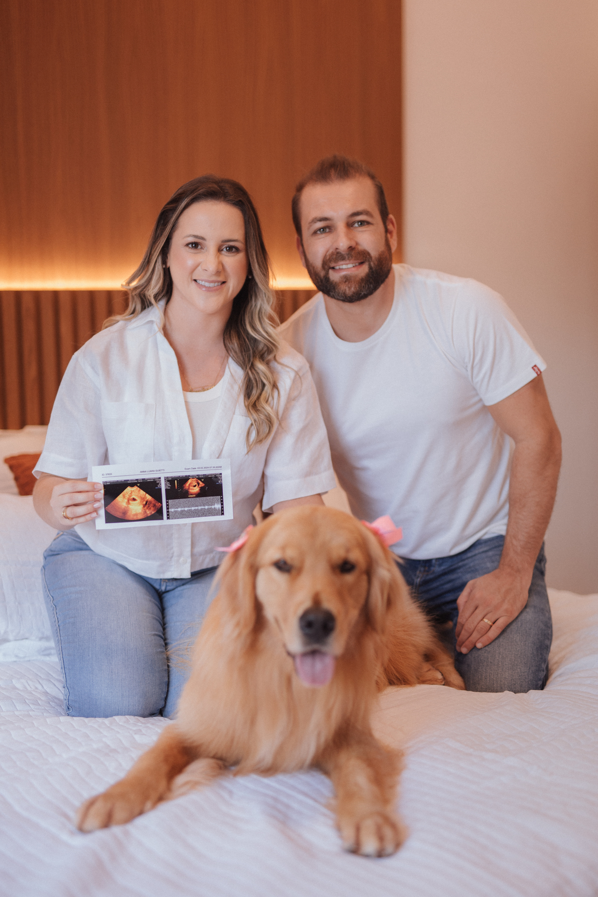 Ensaio revelação da gravidez em casa