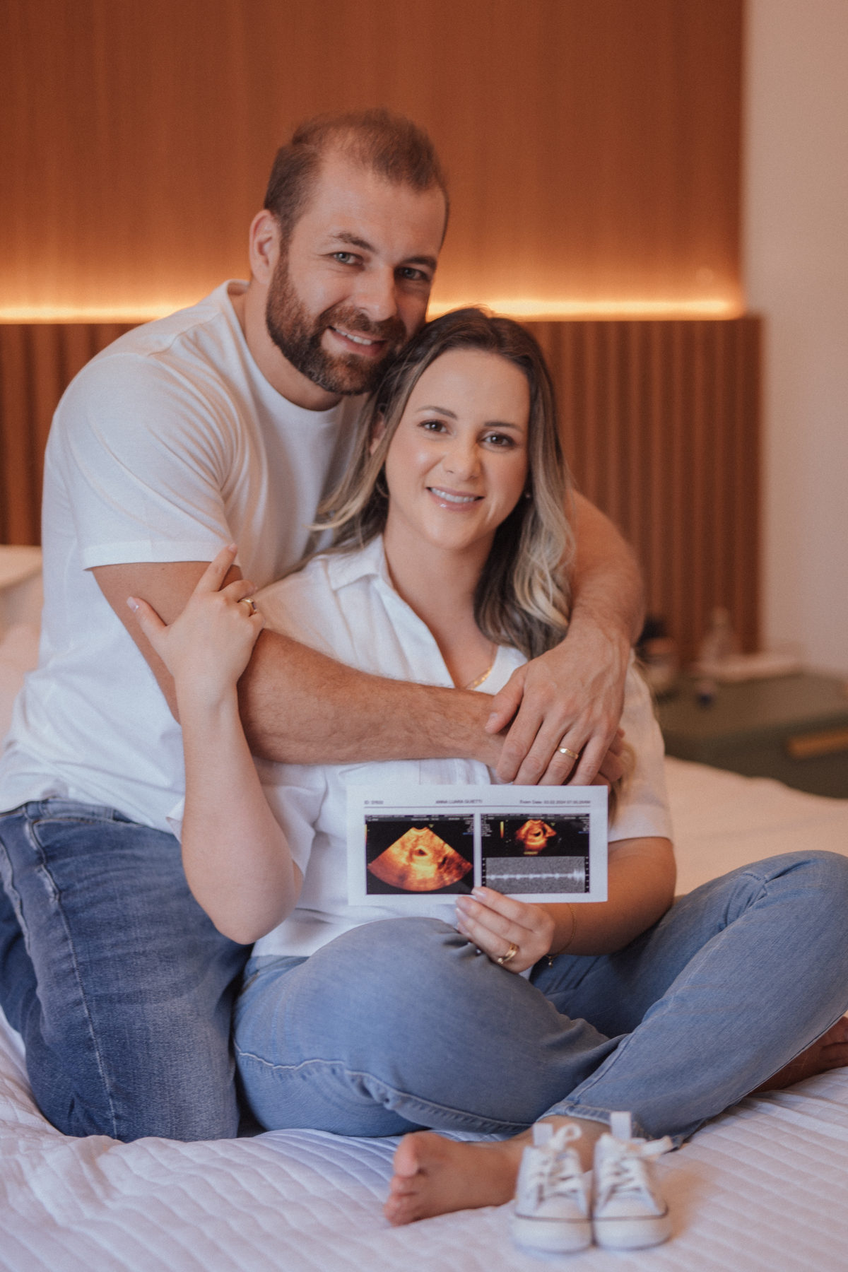 Ensaio revelação da gravidez em casa