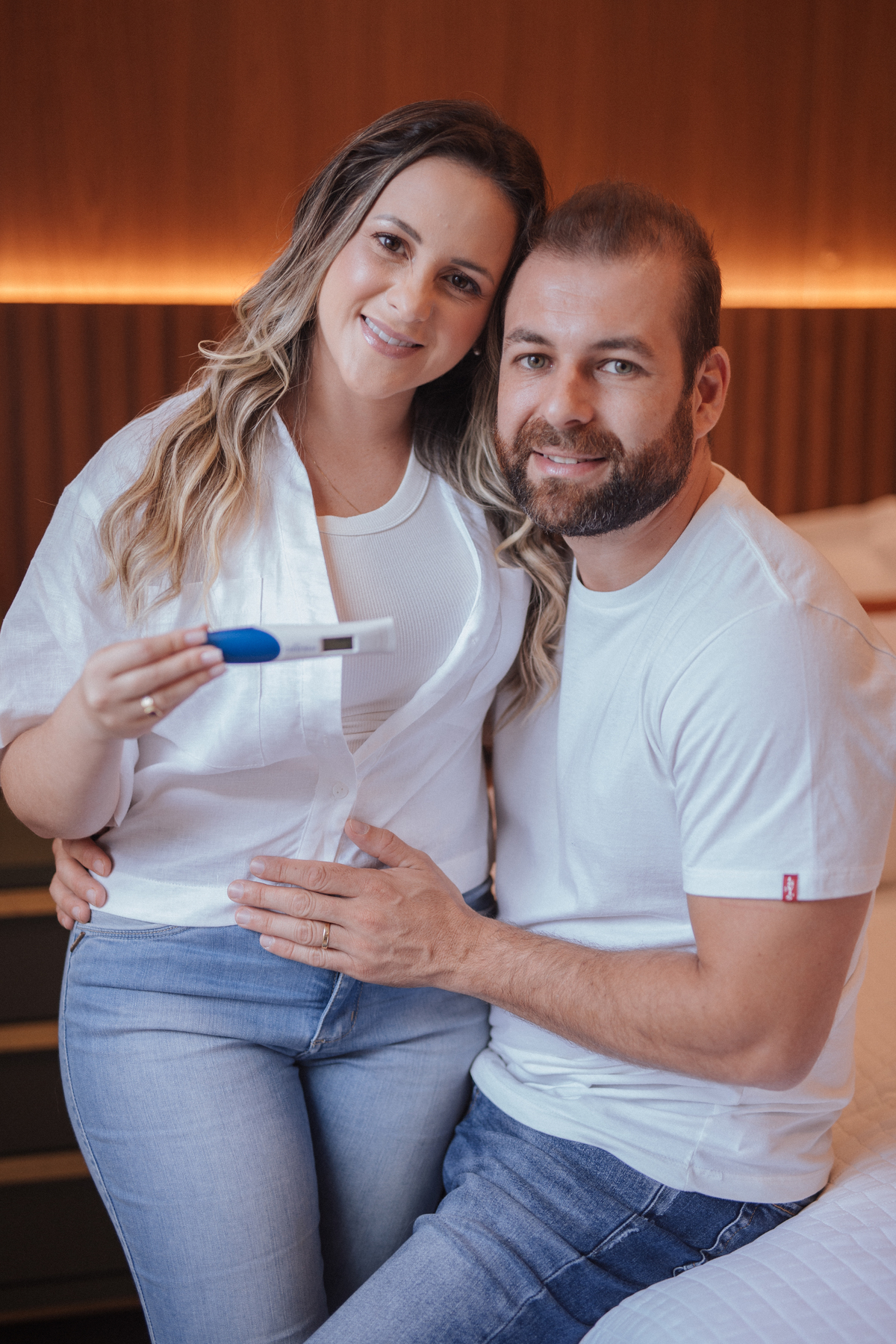 Ensaio revelação da gravidez em casa