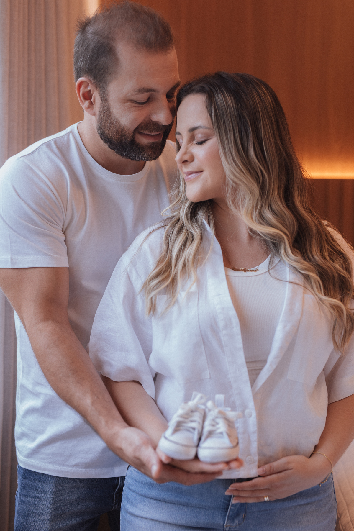 Ensaio revelação da gravidez em casa