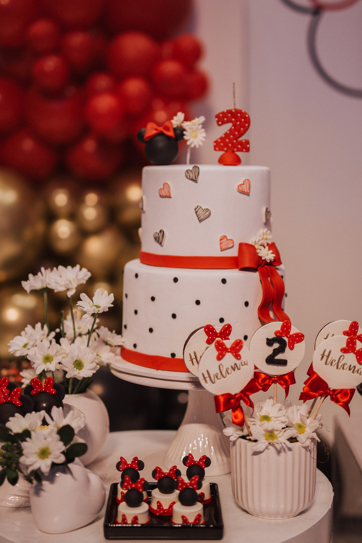 Aniversário infantil com tema de Minnie