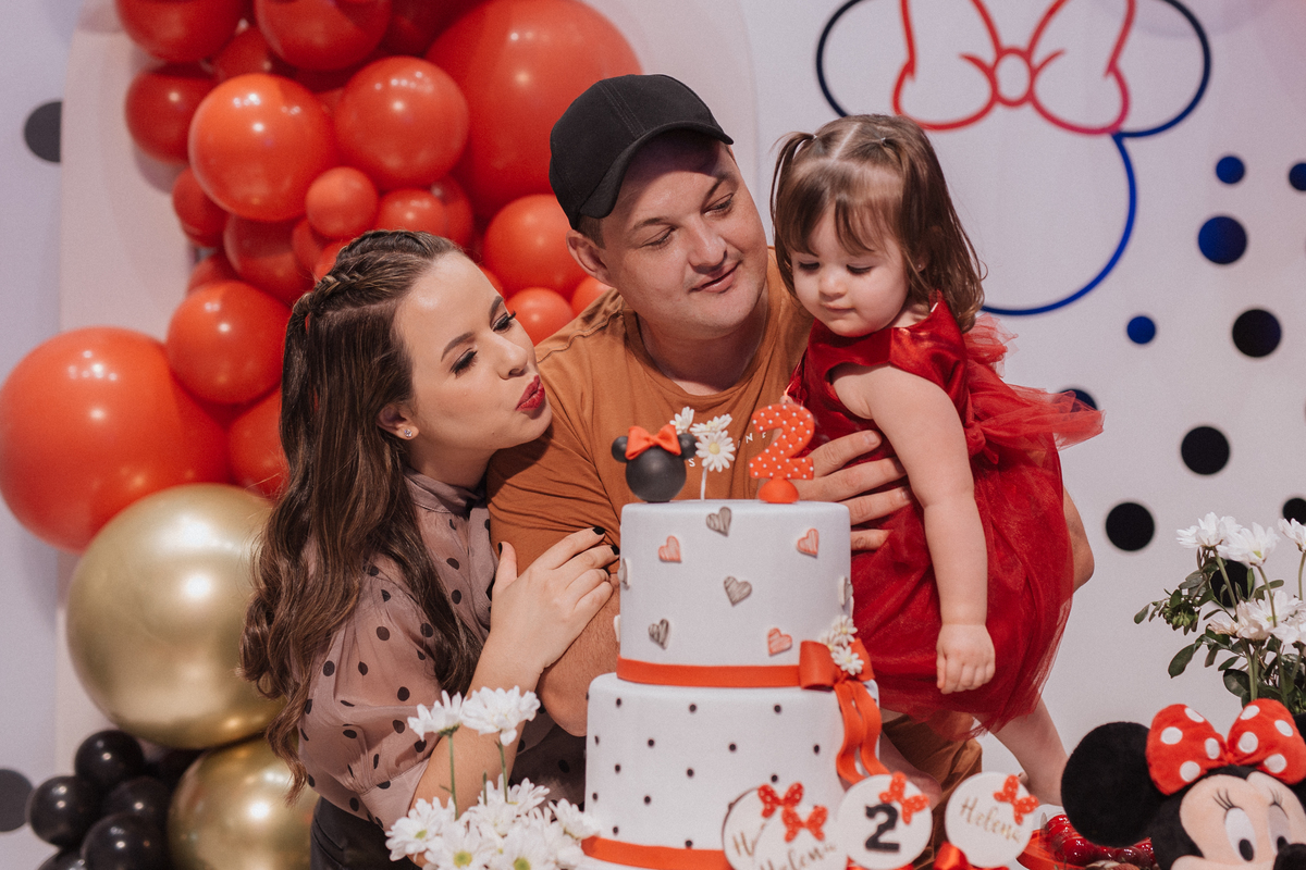 Aniversário infantil com tema de Minnie