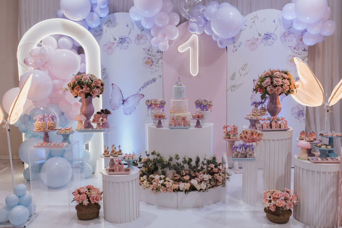Aniversário infantil com tema de borboletas