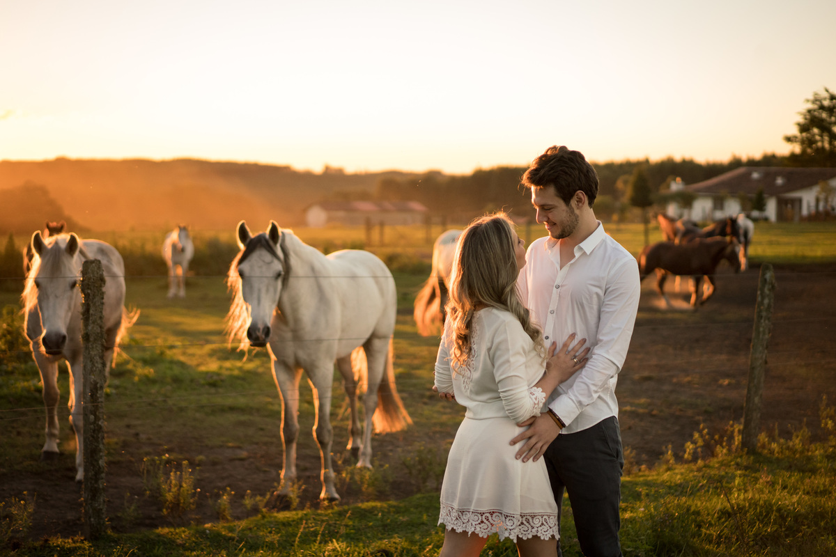Ensaio maravilhoso de casamento noivos no por do sol com um cavalo ao fundo casamento no campo casamento ao ar livre luz dourada casamento campo largo curitiba as melhores fotos de casamento o melhor fotografo de casamento do brasil