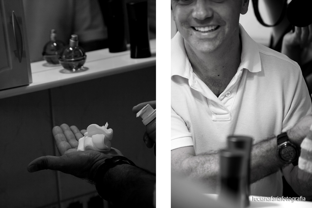 fotografia do noivo, dia do noivo, making of, fazendo a barba, noivo, noivo se arrumando