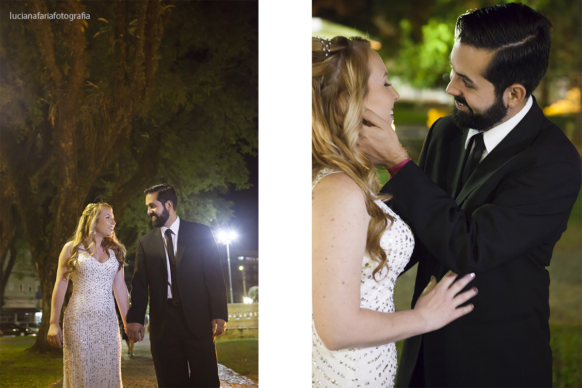 casal de noivos, romantismo, retratos, vestido da noiva, terno, casarão, fotos de noite, momento dos noivos, casamento, fotos de casamento, fotos na praça, praça, passeio,pedras no vestido, noivo de barba, noiva americana