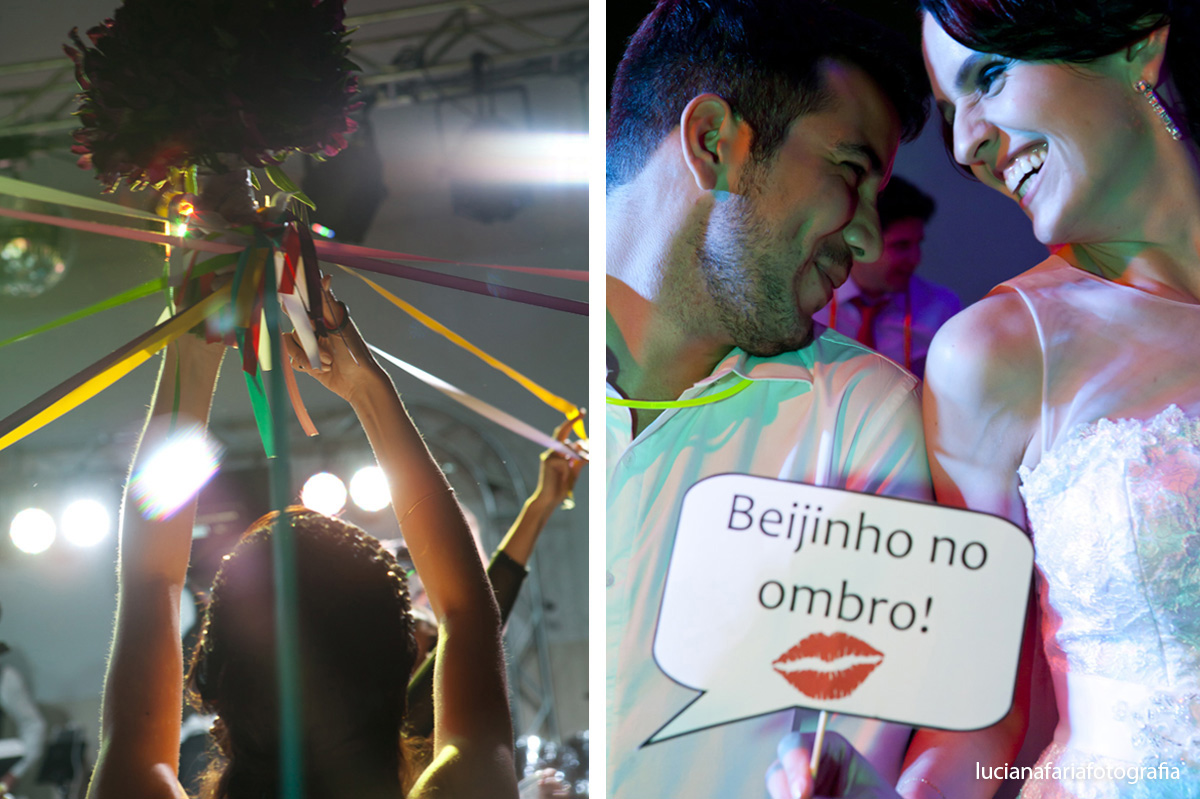 com fitas, coloridas, roda, girando,pista de dança, recepão, casados, vestido da noiva,  vestido da festa, iluminação da festa, festa, iluminação