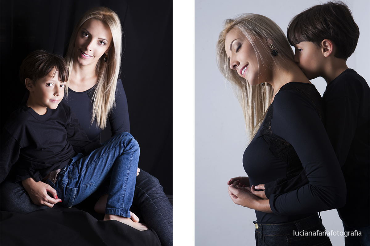 fotografia de família, mãe e filho, filho único, ensaio, estúdio, ensaio em estúdio, amor, menino, mãe