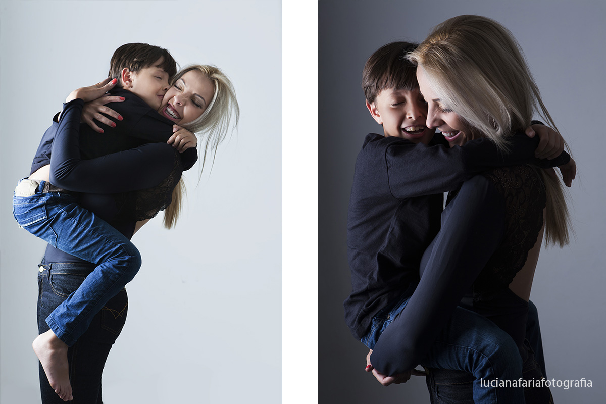 fotografia de família, mãe e filho, filho único, ensaio, estúdio, ensaio em estúdio, amor, menino, mãe
