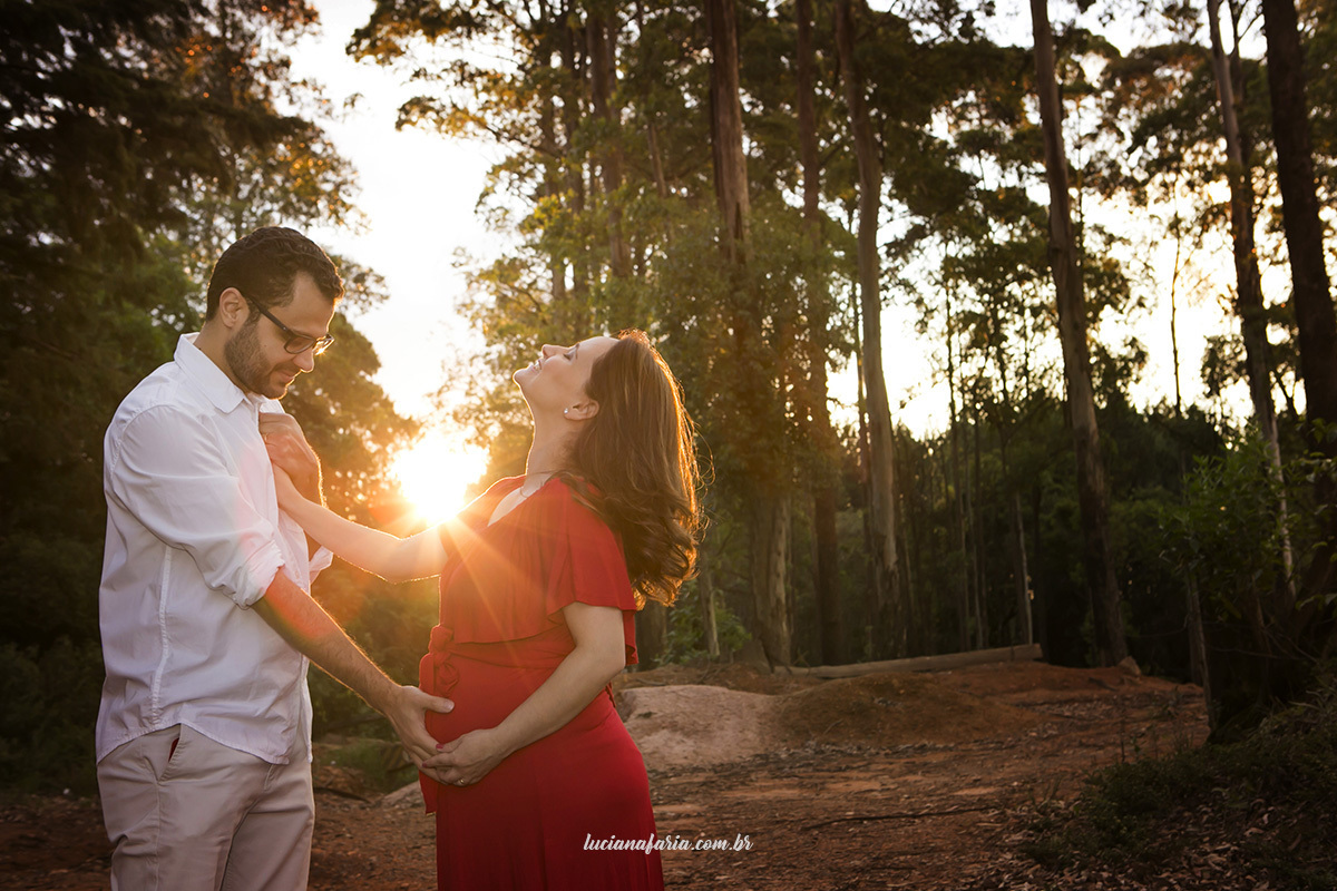 ensaio gestante vestido vermelho