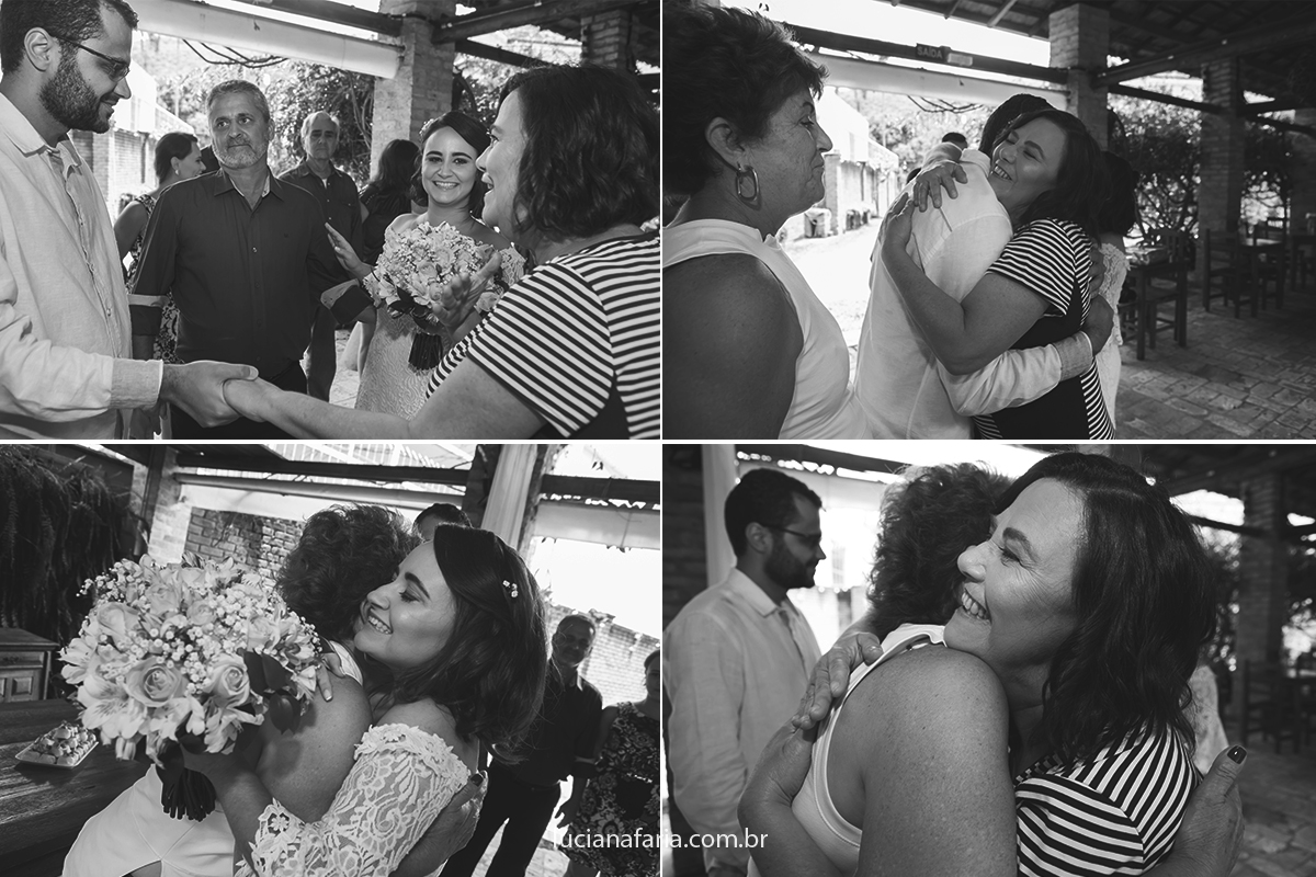 cumprimentos e muita emoção em abraços apertados dos convidados e amigos