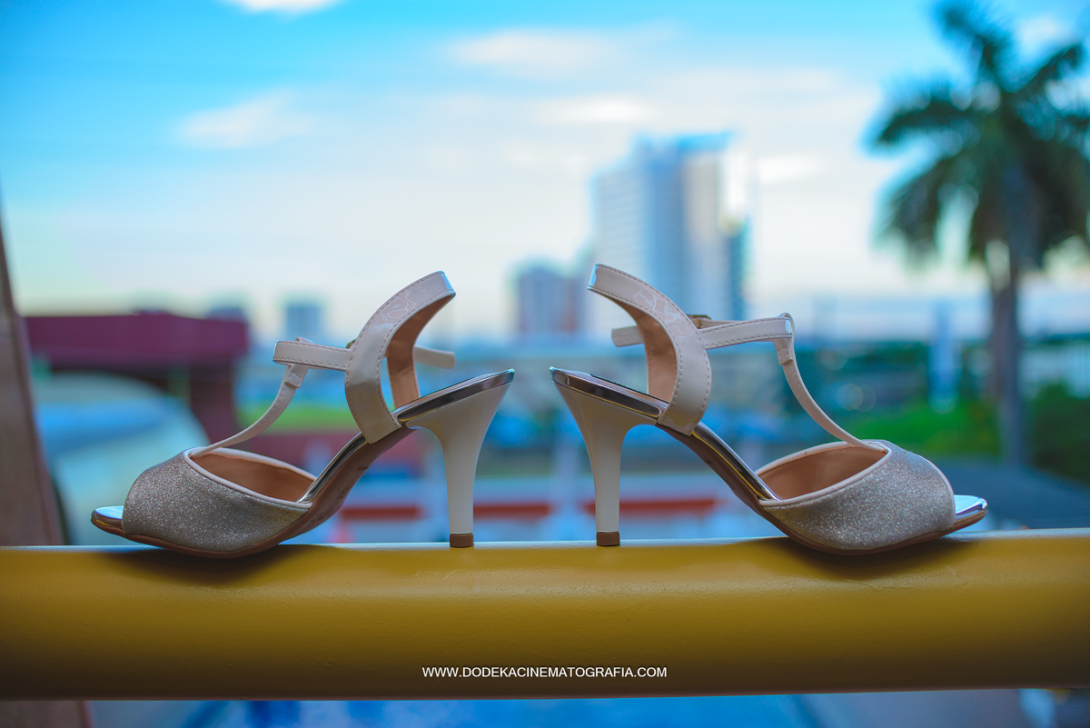 Acessório da noiva no making of