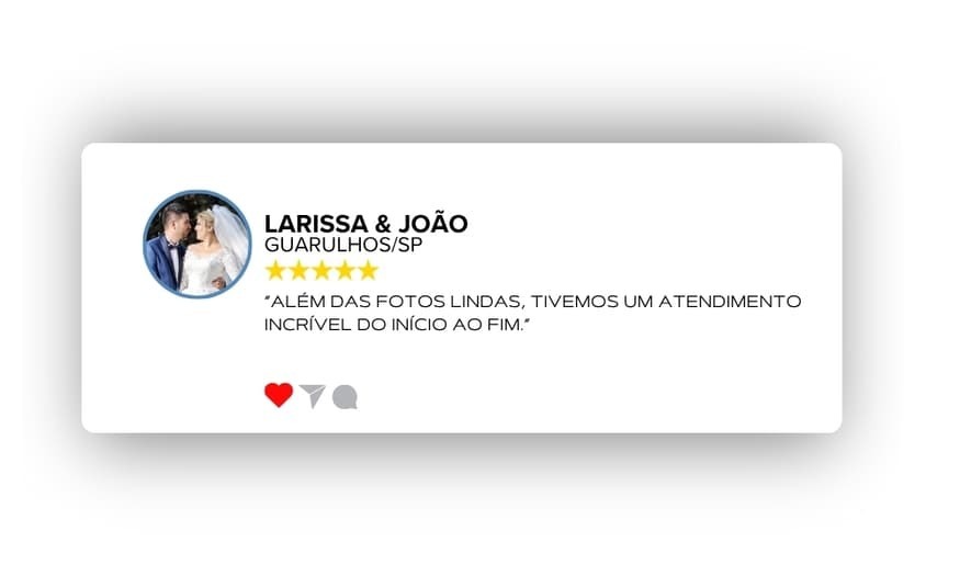 Larissa & João – Depoimento sobre o casamento em Guarulhos com a Eternizare Depoimento de Larissa e João destacando as fotos lindas e o atendimento incrível do início ao fim no casamento em Guarulhos.