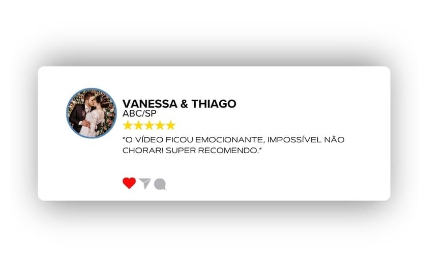 Vanessa & Thiago – Emoção no vídeo do casamento no ABC com a Eternizare Depoimento de Vanessa e Thiago emocionados com o vídeo do casamento, recomendando a Eternizare – ABC/SP.