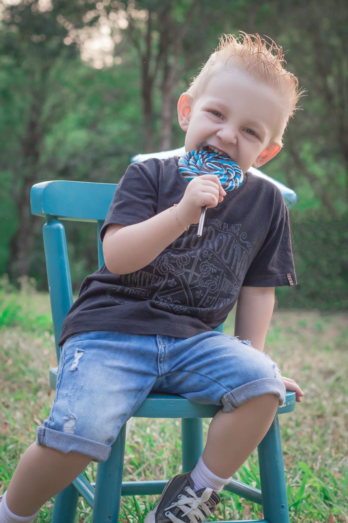 Ensaio de 3 anos do Joaquim no Camping Maziero / Descanso-SC - Encanto Fotografia