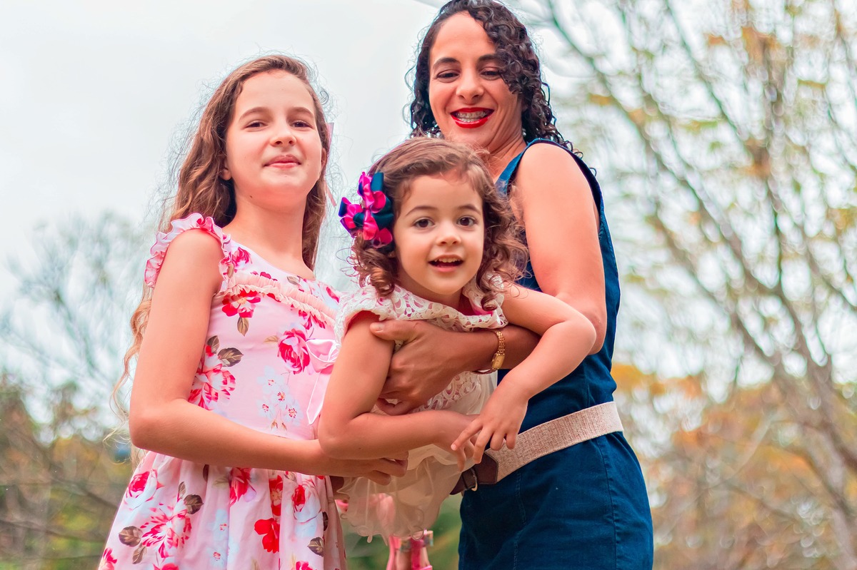 Ensaio das Irmãs Larissa e Maria com a Mãe no Camping Lisot em Paraíso/SC