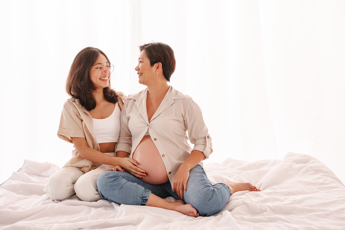 Ensaio de gestante com a família