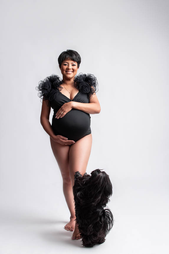 Ensaio gestante com pets em Taubaté