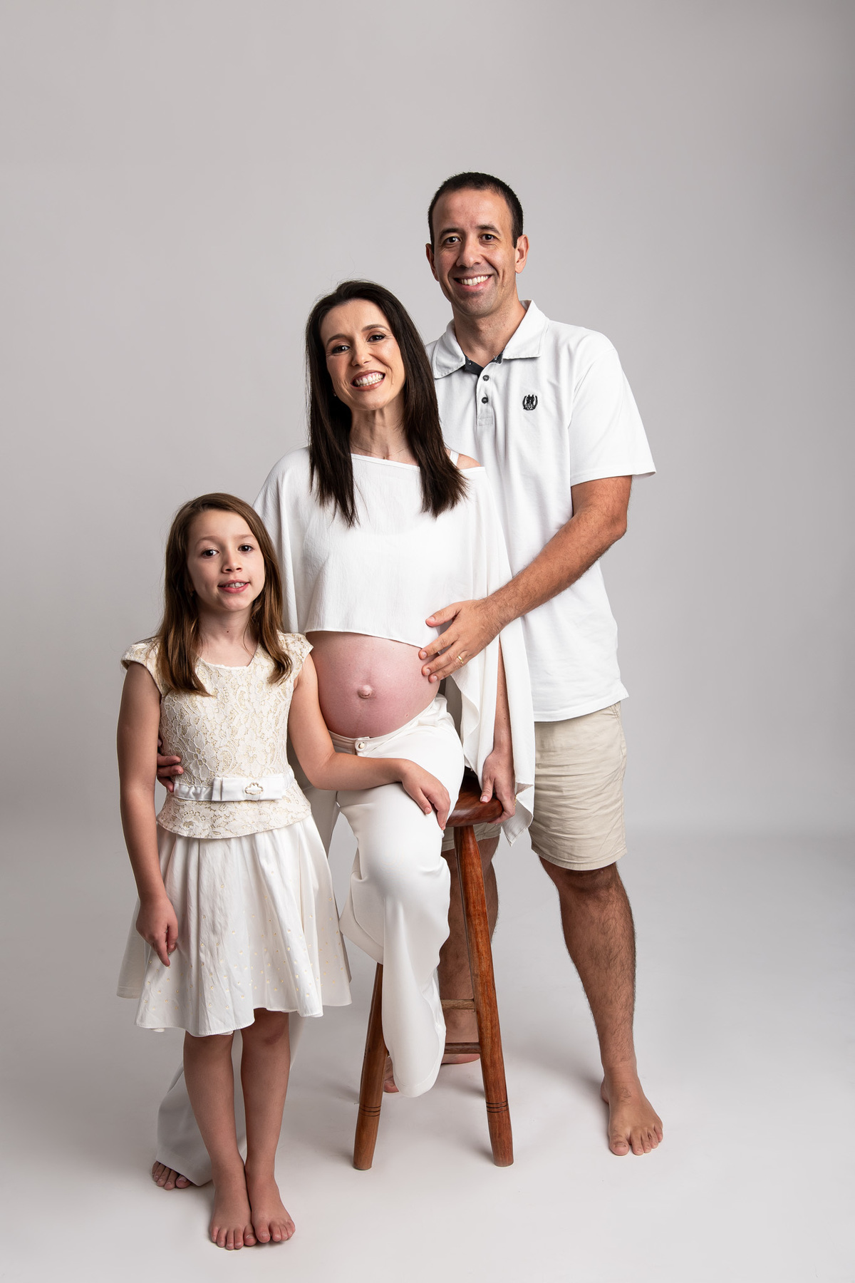 foto de grávida com a família