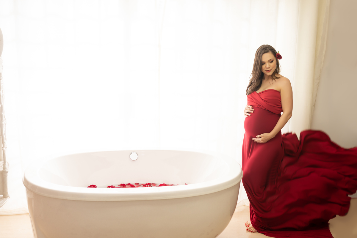 ensaio gestante milk bath Santo André