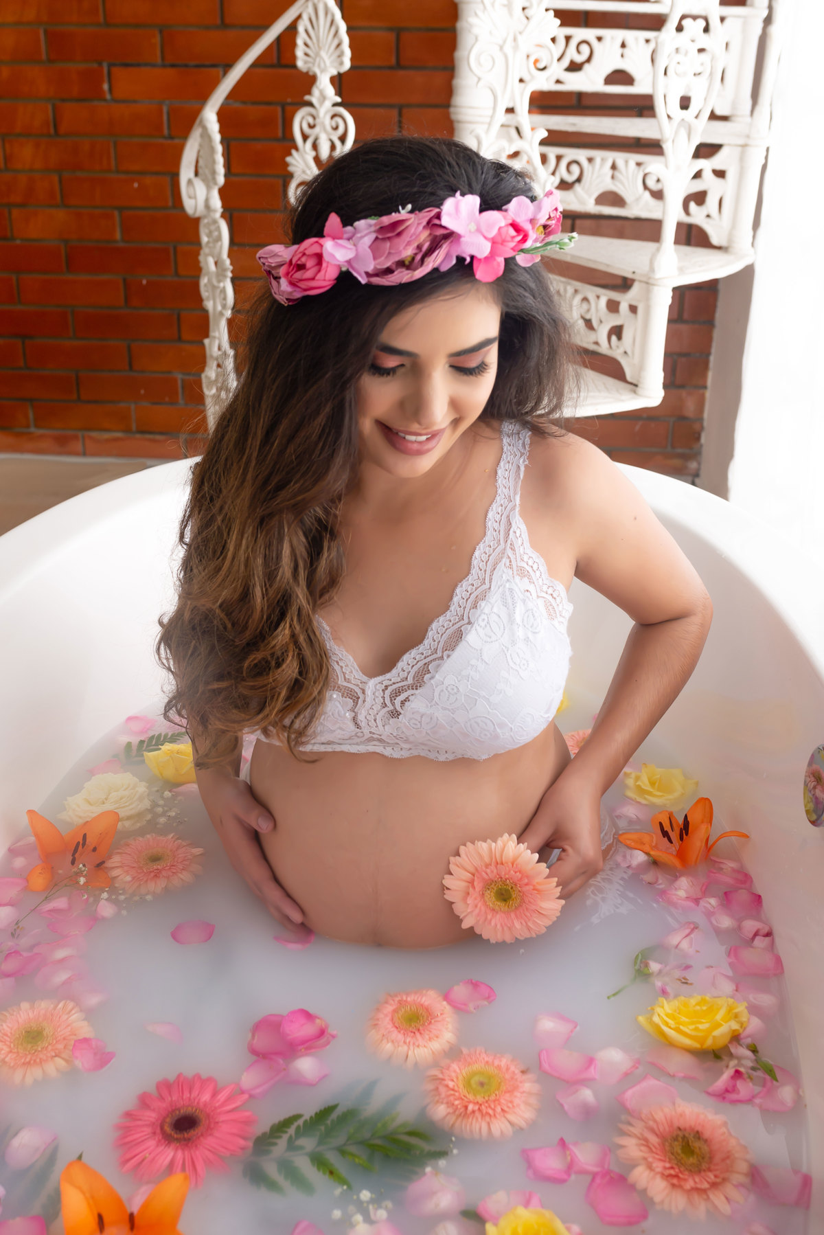 ensaio gestante milk bath Santo André