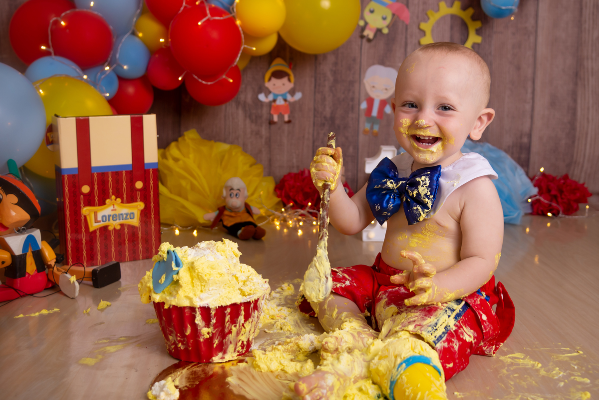 Smash the cake Pinochio - Thais Castro Fotografia - Santo André