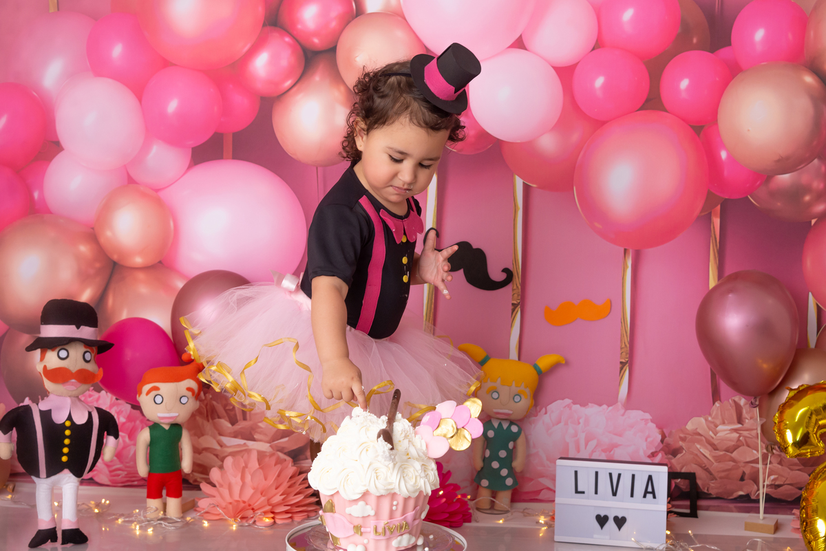 Smash the cake Mundo Bita rosa Santo André - Thais Castro Fotografia