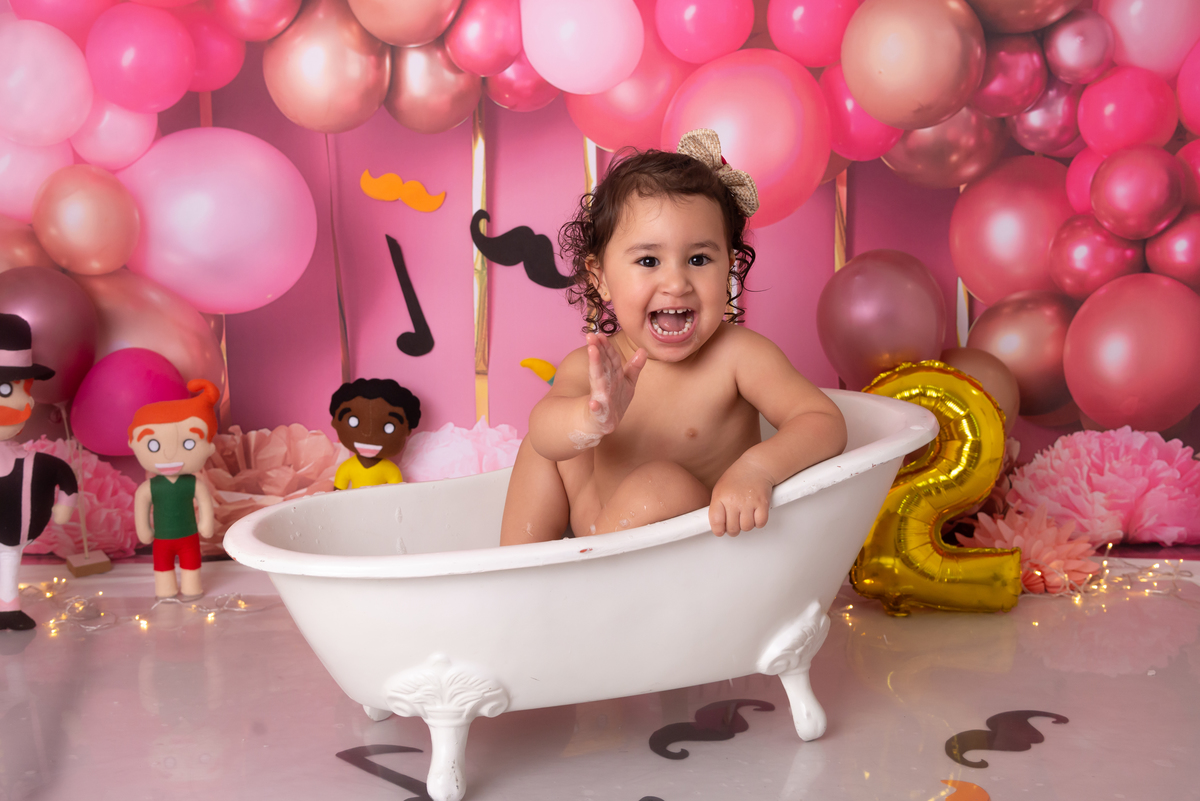 Smash the cake Mundo Bita rosa Santo André - Thais Castro Fotografia