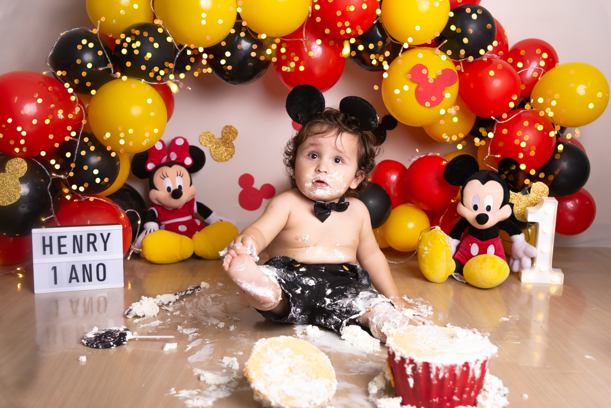 Smash the cake Mickey Santo André - Thais Castro Fotografia