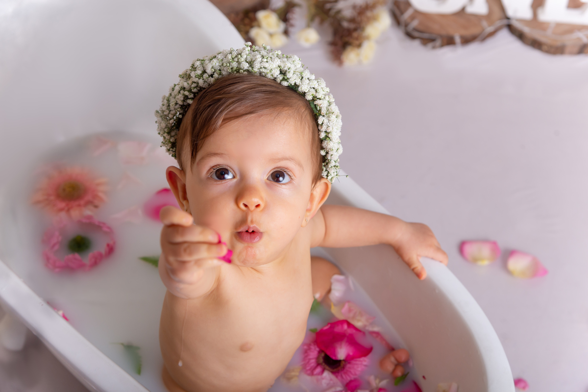 Smash the cake Jardim - milk bath baby - Santo André, Thais Castro Fotografia